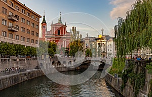 Ljubljana - PreÅ¡eren Square Sunset