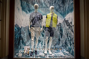 Clothes from North Sails on their retailer for Ljubljana.