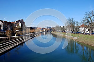 Ljubljanica river bank in Ljubljana photo