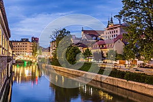 Ljubljanica river in Ljubljana, Sloven