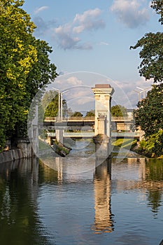 Ljubljanica sluice gate from architect Joze Plecnik in Ljubljana