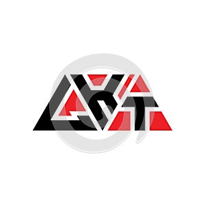 LKT triangle letter logo design with triangle shape. LKT triangle logo design monogram. LKT triangle vector logo template with red