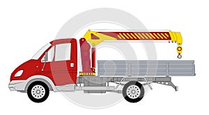 Lkw truck with crane manipulation