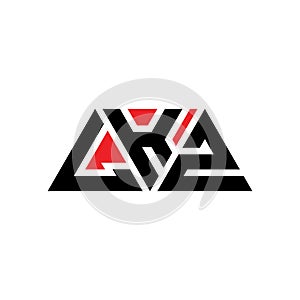 LKZ triangle letter logo design with triangle shape. LKZ triangle logo design monogram. LKZ triangle vector logo template with red