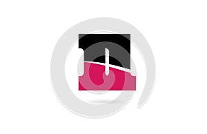 ll l l pink and black alphabet letter combination logo icon design