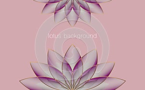 Lotus Banner Template, Purple Flower of Life. Sacred Geometry. Symbol of Harmony and Balance. Sign of purity. Chakra Yoga design photo