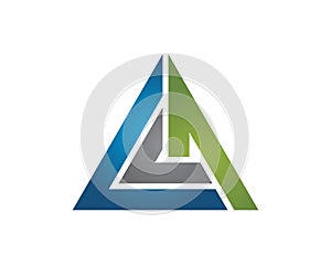 LLA letter triangle logo template 1