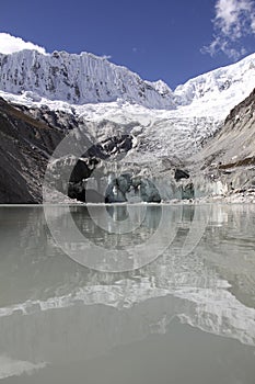 Llaca lagoon Andes Huaraz Peru