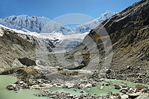 Llaca lagoon, Ocshapalpa peak, and Ranrapalca peak, Peru photo