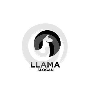 Llama alpaca logo black outline line set silhouette logo icon designs vector for logo icon stamp