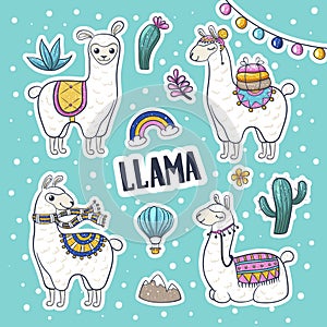 Llama hand drawn photo