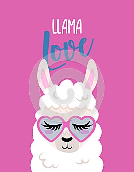 Llama Love - Happy Valentine`s Day.