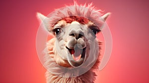 Llama-mentary Laughter: Comical Image of a Playful Llama