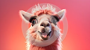 Llama-mentary Laughter: Comical Image of a Playful Llama