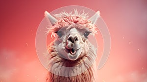 Llama-mentary Laughter: Comical Image of a Playful Llama