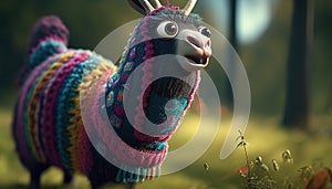 llama prankster digital art illustration, Generative AI photo