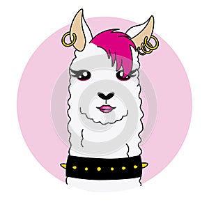 Llama rockera with earrings photo