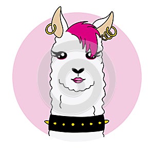Llama rockera with earring photo