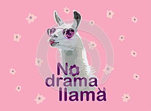 Llama vector doodles on pink. No prob llama motivational rich billionaire llama