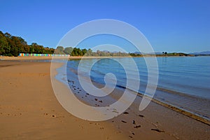 Llanbedrog beach Llyn peninsula Wales clear water