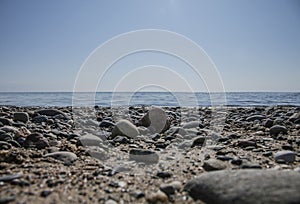 Llanbedrog, Wales - pebbles on a beach.