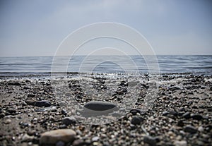 Llanbedrog, Wales, the seaside on a sunny day - pebbles.