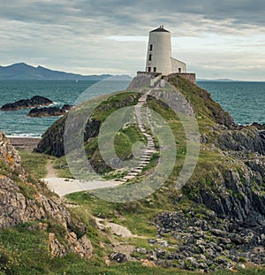 The Llanddwyn island lighthouse, Twr Mawr at Ynys Llanddwyn