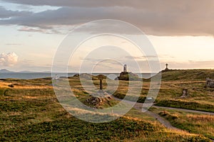 The Llanddwyn island lighthouse, Twr Mawr at Ynys Llanddwyn on Anglesey, North Wales