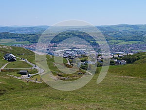 Llandudno rooftops and tram railway