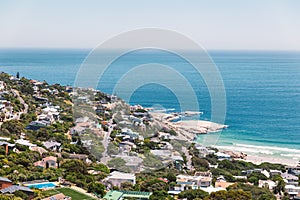 Llandudno suburb and beach view in Cape Town