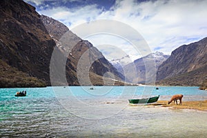 LLANGANUCO LAKE IN HUARAZ, PERU photo