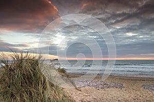 Llangennith Beach Gower with Worms Head view