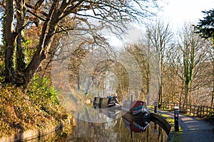 Llangollen canal, Wales on a cold and frosty December morning