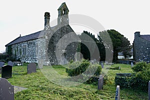 Llangybi St Cybi Church, a Grade II listed medieval Church In Wales Church. Llangybi, Pwllheli, Wales, UK. November 10, 2023. photo