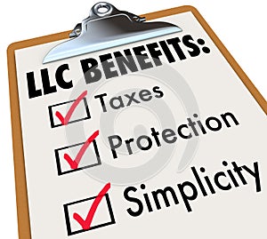 LLC Benefits List Taxes Legal Protection Simplicity Clipboard Ch
