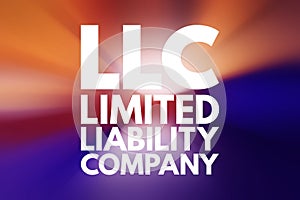 LLC - Limited Liability Company acronym, business concept background