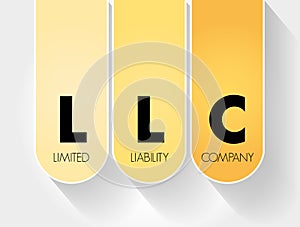 LLC - Limited Liability Company acronym, business concept background