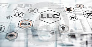 LLC. Limited Liability Company. Business Industry concept