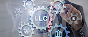 LLC. Limited Liability Company. Universal background for presentation