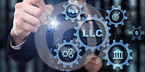 LLC. Limited Liability Company. Universal background for presentation