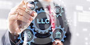 LLC. Limited Liability Company. Universal background for presentation