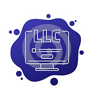 LLC online registration line icon photo