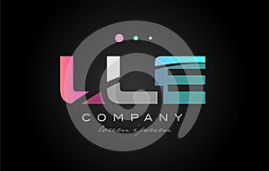 LLE l l e three letter logo icon design photo