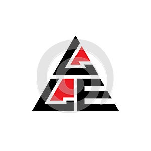 LLE triangle letter logo design with triangle shape. LLE triangle logo design monogram. LLE triangle vector logo template with red photo
