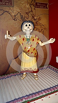 Llife size female skeleton decoration in the day of the dead celebration