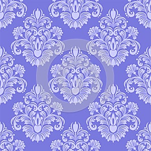 Llight blue seamless damask Wallpaper.
