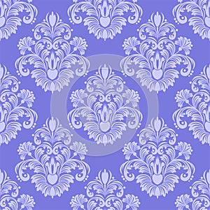 Llight blue seamless damask Wallpaper. photo