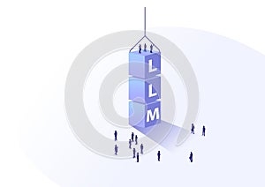 Large Language Model LLM development concept.
