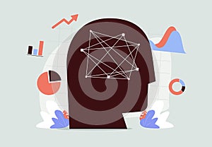 LLM concept. Visualizing the intricate network of large language model capabilities. Enhances data analysis and decision