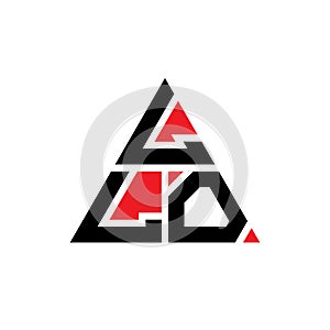 LLO triangle letter logo design with triangle shape. LLO triangle logo design monogram. LLO triangle vector logo template with red